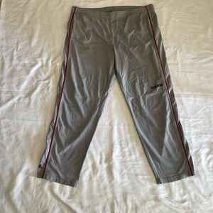 adidas Men’s Vintage Grey and Red Striped Athletic Pants